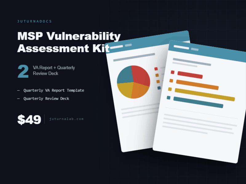 MSP Vulnerability Assessment Kit — quarterly VA report template and review deck